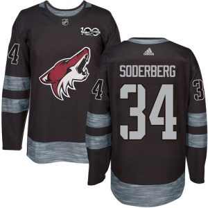 Outstanding Adidas Coyotes #34 Carl Soderberg Black 1917 2017 100th Anniversary Stitched NHL Jersey