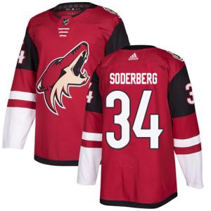 Outstanding Adidas Coyotes #34 Carl Soderberg Maroon Home Authentic Stitched NHL Jersey