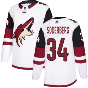 Magnificent Adidas Coyotes #34 Carl Soderberg White Road Authentic Stitched NHL Jersey