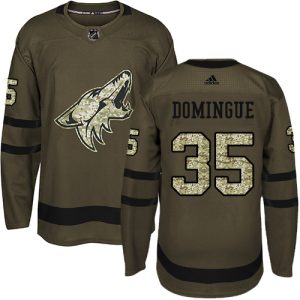 Exquisite Adidas Coyotes #35 Louis Domingue Green Salute to Service Stitched Youth NHL Jersey