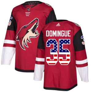 Magnificent Adidas Coyotes #35 Louis Domingue Maroon Home Authentic USA Flag Stitched Youth NHL Jersey