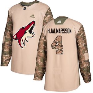 Exquisite Adidas Coyotes #4 Niklas Hjalmarsson Camo Authentic 2017 Veterans Day Stitched Youth NHL Jersey