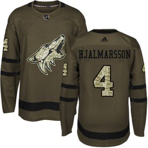 Superior Adidas Coyotes #4 Niklas Hjalmarsson Green Salute to Service Stitched Youth NHL Jersey
