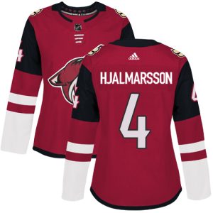 Splendid Adidas Coyotes #4 Niklas Hjalmarsson Maroon Home Authentic Women's Stitched NHL Jersey
