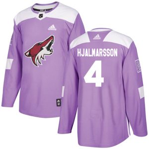 Exquisite Adidas Coyotes #4 Niklas Hjalmarsson Purple Authentic Fights Cancer Stitched NHL Jersey