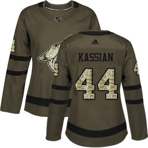 Splendid Adidas Coyotes #44 Zack Kassian Green Salute to Service Stitched Women's NHL Jersey
