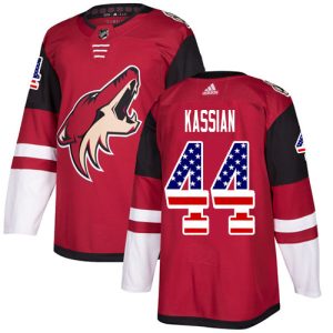 Magnificent Adidas Coyotes #44 Zack Kassian Maroon Home Authentic USA Flag Stitched NHL Jersey