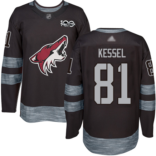 Outstanding Adidas Coyotes #81 Phil Kessel Black 1917 2017 100th Anniversary Stitched NHL Jersey