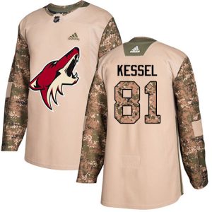 Stunning Adidas Coyotes #81 Phil Kessel Camo Authentic 2017 Veterans Day Stitched NHL Jersey