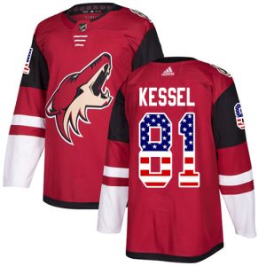 Premium Adidas Coyotes #81 Phil Kessel Maroon Home Authentic USA Flag Stitched NHL Jersey