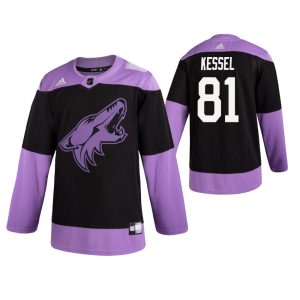 Exceptional Adidas Coyotes #81 Phil Kessel Men's Black Hockey Fights Cancer Practice NHL Jersey