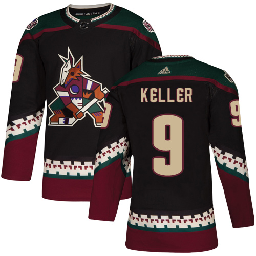 Exceptional Adidas Coyotes #9 Clayton Keller Black Alternate Authentic Stitched Youth NHL Jersey