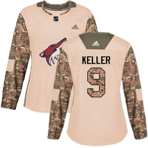 Exquisite Adidas Coyotes #9 Clayton Keller Camo Authentic 2017 Veterans Day Women's Stitched NHL Jersey