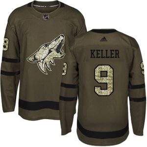 Exquisite Adidas Coyotes #9 Clayton Keller Green Salute to Service Stitched NHL Jersey