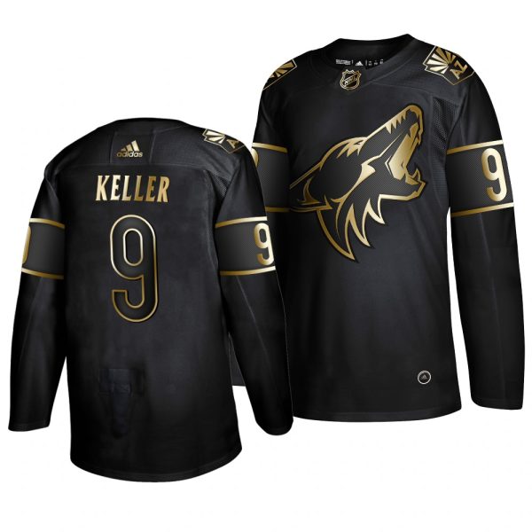 First - rate Adidas Coyotes #9 Clayton Keller Men's 2019 Black Golden Edition Authentic Stitched NHL Jersey