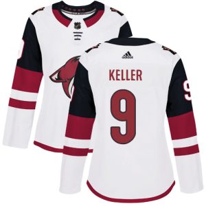 First - rate Adidas Coyotes #9 Clayton Keller White Road Authentic Women's Stitched NHL Jersey