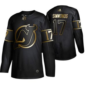 Premium Adidas Devils #17 Wayne Simmonds Men's 2019 Black Golden Edition Authentic Stitched NHL Jersey