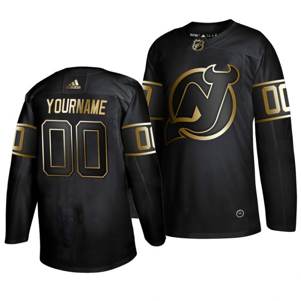 Outstanding Adidas Devils Custom Men's 2019 Black Golden Edition Authentic Stitched NHL Jersey