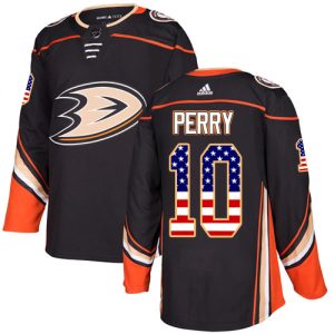 Splendid Adidas Ducks #10 Corey Perry Black Home Authentic USA Flag Youth Stitched NHL Jersey