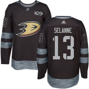 First - rate Adidas Ducks #13 Teemu Selanne Black 1917 2017 100th Anniversary Stitched NHL Jersey