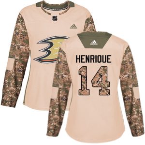 Superior Adidas Ducks #14 Adam Henrique Camo Authentic 2017 Veterans Day Women's Stitched NHL Jersey