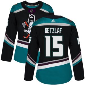 Premium Adidas Ducks #15 Ryan Getzlaf Black/Teal Alternate Authentic Women's Stitched NHL Jersey