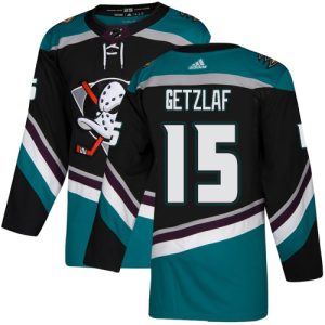 Gorgeous Adidas Ducks #15 Ryan Getzlaf Black/Teal Alternate Authentic Youth Stitched NHL Jersey
