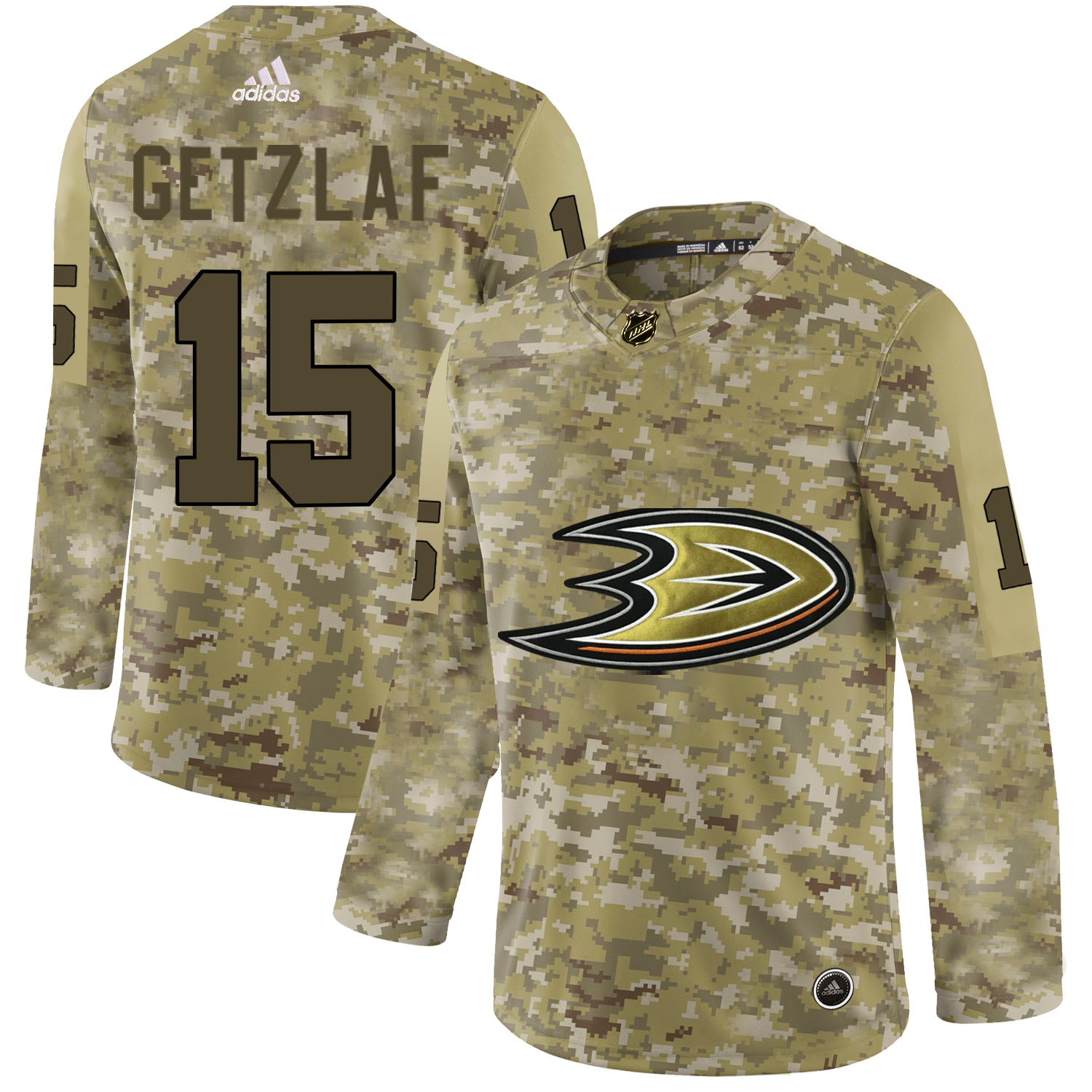 Premium Adidas Ducks #15 Ryan Getzlaf Camo Authentic Stitched NHL Jersey