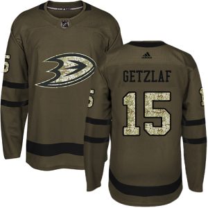 Outstanding Adidas Ducks #15 Ryan Getzlaf Green Salute to Service Youth Stitched NHL Jersey