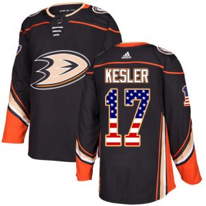 Premium Adidas Ducks #17 Ryan Kesler Black Home Authentic USA Flag Youth Stitched NHL Jersey