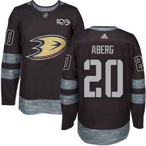 Exceptional Adidas Ducks #20 Pontus Aberg Black 1917 2017 100th Anniversary Stitched NHL Jersey