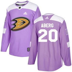Gorgeous Adidas Ducks #20 Pontus Aberg Purple Authentic Fights Cancer Stitched NHL Jersey