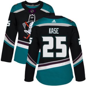 Exquisite Adidas Ducks #25 Ondrej Kase Black/Teal Alternate Authentic Women's Stitched NHL Jersey