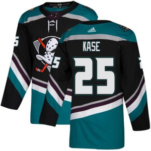Superior Adidas Ducks #25 Ondrej Kase Black/Teal Alternate Authentic Youth Stitched NHL Jersey