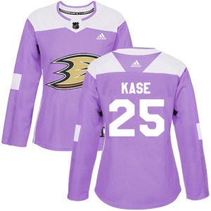 Superior Adidas Ducks #25 Ondrej Kase Purple Authentic Fights Cancer Women's Stitched NHL Jersey