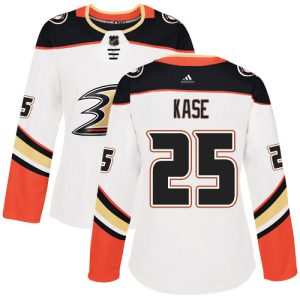 Superior Adidas Ducks #25 Ondrej Kase White Road Authentic Women's Stitched NHL Jersey