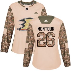 Gorgeous Adidas Ducks #26 Brandon Montour Camo Authentic 2017 Veterans Day Women's Stitched NHL Jersey