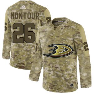 Exquisite Adidas Ducks #26 Brandon Montour Camo Authentic Stitched NHL Jersey