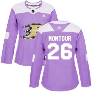 Exceptional Adidas Ducks #26 Brandon Montour Purple Authentic Fights Cancer Women's Stitched NHL Jersey