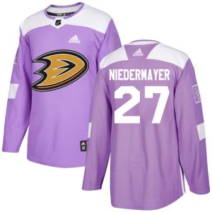 Outstanding Adidas Ducks #27 Scott Niedermayer Purple Authentic Fights Cancer Stitched NHL Jersey