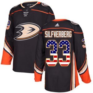 Superior Adidas Ducks #33 Jakob Silfverberg Black Home Authentic USA Flag Stitched NHL Jersey