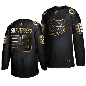 Stunning Adidas Ducks #33 Jakob Silfverberg Men's 2019 Black Golden Edition Authentic Stitched NHL Jersey