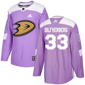 Splendid Adidas Ducks #33 Jakob Silfverberg Purple Authentic Fights Cancer Stitched NHL Jersey
