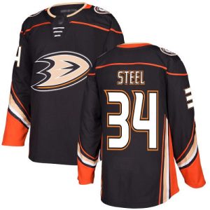 Exquisite Adidas Ducks #34 Sam Steel Black Home Authentic Youth Stitched NHL Jersey