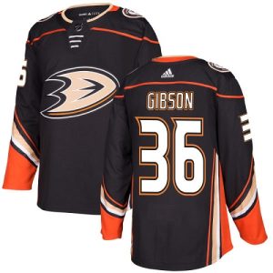 Exceptional Adidas Ducks #36 John Gibson Black Home Authentic Youth Stitched NHL Jersey