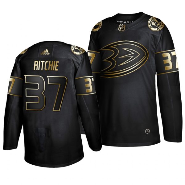 Splendid Adidas Ducks #37 Nick Ritchie Men's 2019 Black Golden Edition Authentic Stitched NHL Jersey