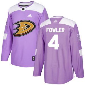 Magnificent Adidas Ducks #4 Cam Fowler Purple Authentic Fights Cancer Youth Stitched NHL Jersey