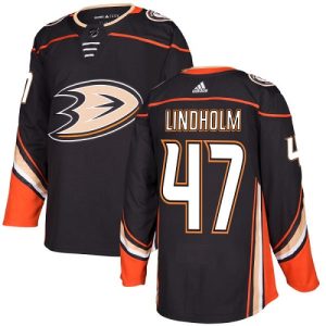 Stunning Adidas Ducks #47 Hampus Lindholm Black Home Authentic Stitched NHL Jersey