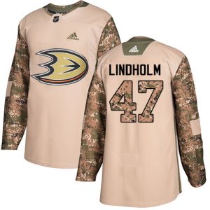 Exceptional Adidas Ducks #47 Hampus Lindholm Camo Authentic 2017 Veterans Day Stitched NHL Jersey