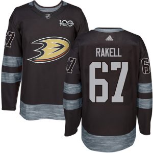 Exceptional Adidas Ducks #67 Rickard Rakell Black 1917 2017 100th Anniversary Stitched NHL Jersey
